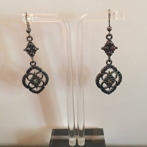 Black Stone Drop Earrings